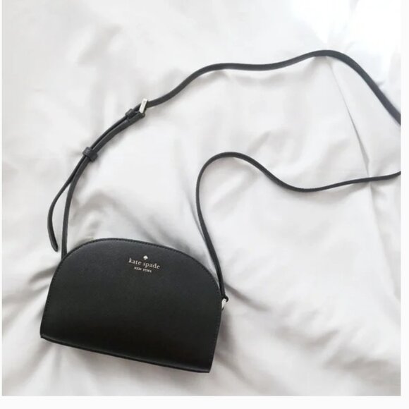Kate Spade Perry Leather Small Dome Crossbody Black K8697 - Picture 1 of 9